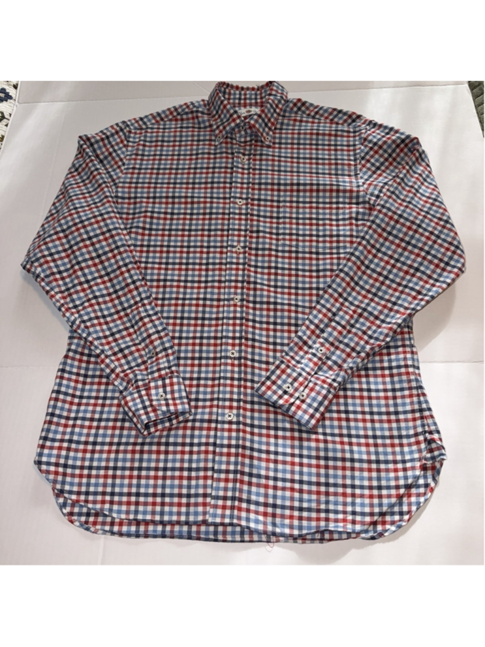 Alan Paine men's plaid button-down long-sleeve shirt sz M